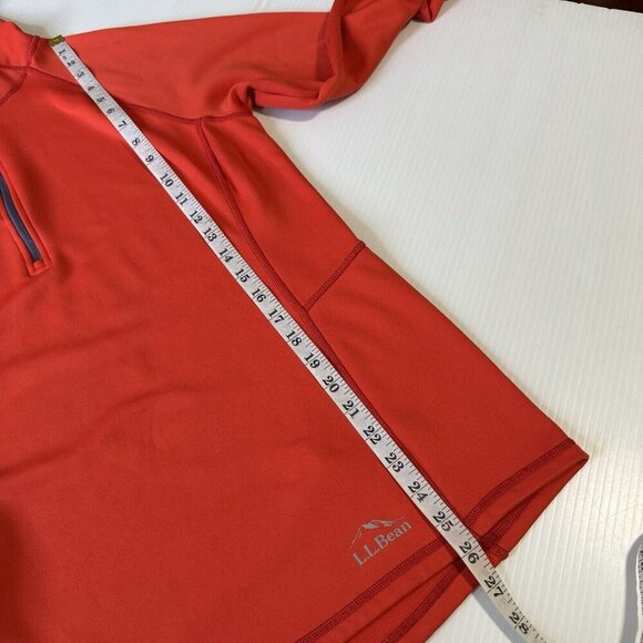 LL BEAN Mens Mountain Fleece Half Zip Orange Outdoors Sz M Regular Pullover - Picture 5 of 16